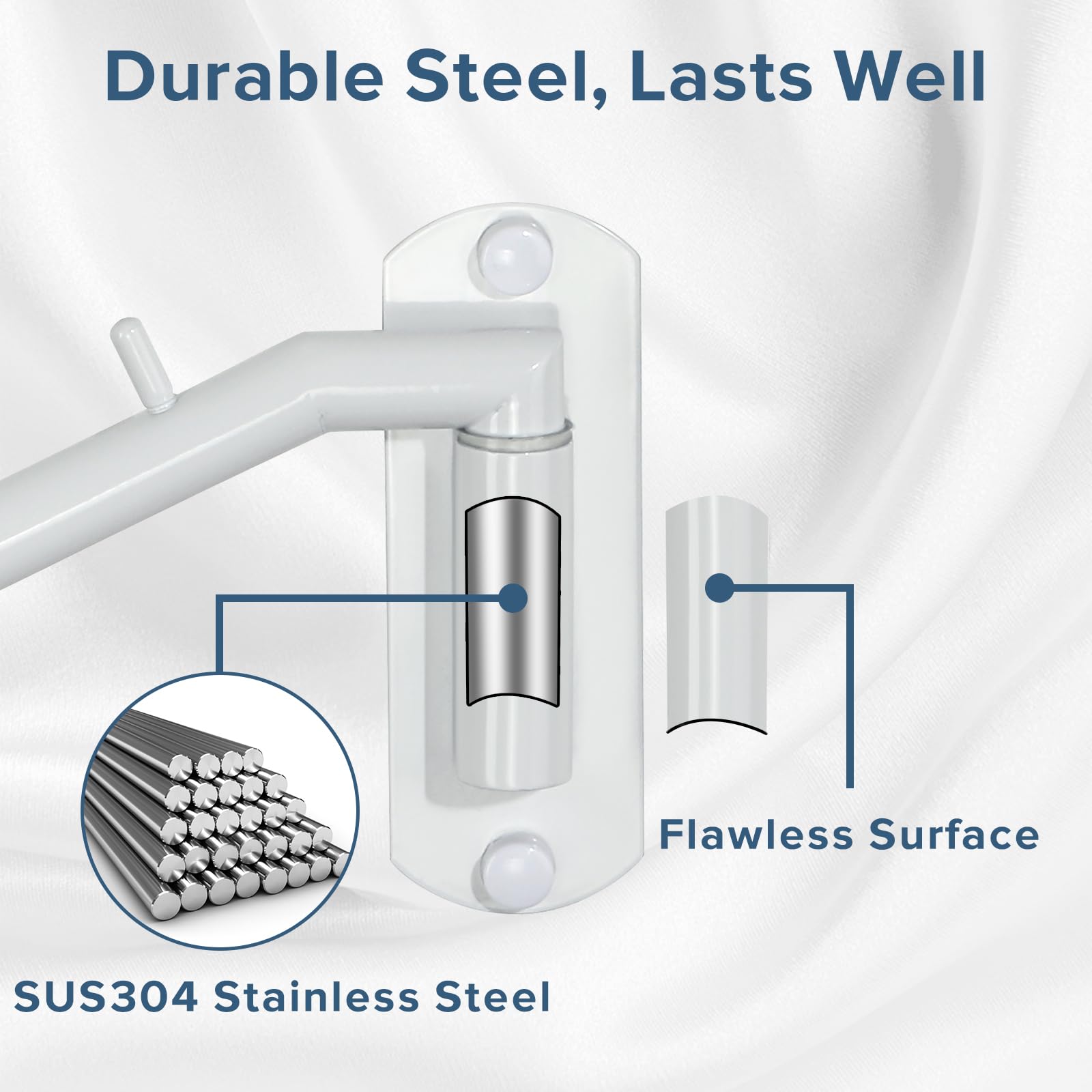 Alise Swing Clothes Hanger Rack,Garment Racks Wall Mount Clothes Bar-Hanger Holder Hooks Heavy Duty Folding Drying Rack Space Sa